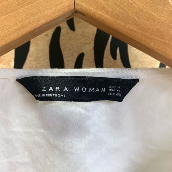 Zara Collarless button-down Shirt w/ Single Front Button Size Medium - Picture 6 of 7